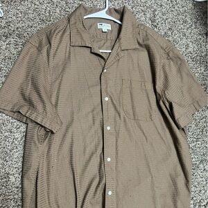 J. Crew Tan Short Sleeve Button Down Shirt